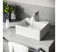 335 x 295mm Cloakroom Rectangle Counter Top Basin Sink Nes Home White One Size