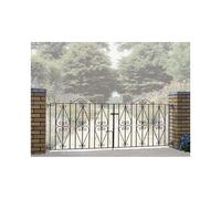 (3353mm (11ft) GAP X 914mm High Galvanised) Stirling Scroll Driveway Gates galvanised metal