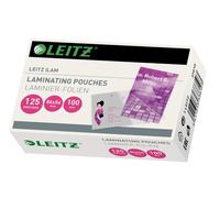Leitz 33810 Laminating Pouches Made of 125 Micron Thick Material (Transparent, Glossy, Credit Card) - Pack of 100