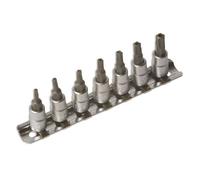 Laser 7 Piece 1/4 inch D Tamperproof 5 Sided Star Socket Bit Set