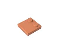 33909 Foundation Plate Special 2x2 with Only 2 Studs, flesh color, 50 PCS | Compatible with LEGO Building Blocks. MOC components for major building brands. consistent color matching. GDS-1483.