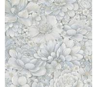 Galerie Eden Floral Silver Grey Wallpaper 33953, Silver