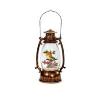 33cm Battery Operated Festive Robin Snow Swirling Christmas Lantern Samuel Alexander Brown One Size