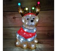 33cm Festive Acrylic Lit Dog Outdoor Christmas Decoration with 40 LED