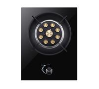 33cm Gas Stove 1 Burner, 7.0KW Nine-hole Direct Injection Concentrated Fierce Fire, Black Tempered Glass Cast Iron Pot Rack, Suitable For Home Kitchen With Flameout Protection(NG)