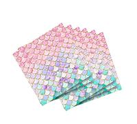 33cm Mermaid Serviettes, 20Pcs Disposable Paper Napkins, 2 Ply, Decorative Soft Mermaid Napkins for Bar, Restaurant, Party