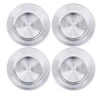 33cm Plastic Christmas Charger Plates (Silver - Starburst, 4)