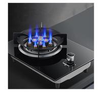 33CM Portable Gas Stove 9.2KW 13 Cavity High Fire, Cast Iron Pot Holder With Flameout Protection, Black Glass Freestanding Stove Camping Outdoor(NG)