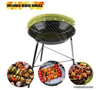 33cm Portable Round Barbecue Trolley Outdoor Camping & Picnic BBQ Grill