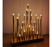 33cm Premier Christmas Candle Bridge Star Shaped with 20 LEDs In Gold Mains Power Samuel Alexander Gold One Size