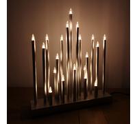 33cm Premier Christmas Candle Bridge Star Shaped with 20 LEDs In Silver Mains Power Samuel Alexander Silver One Size