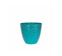 Lightweight Recycled Plastic Garden Pot Planter with Drainage Holes | UV Resistant & Frostproof | Kelkay Contemporary Collection Windermere Small Pot (Teal)