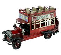 33cm Vintage Red Open Top Bus Dewar's Whiskey Tin Plate Metal Decorative Model