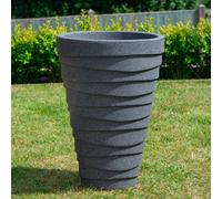 Samuel Alexander 33Cm X 48Cm Large Plastic Trojan Garden Plant Pot In Dark Grey