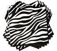 33cm Zebra Serviettes - 20Pcs Disposable Paper Napkins, 2 Ply, Decorative for Bar, Restaurant, Party