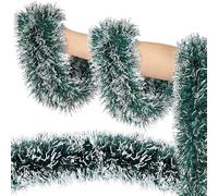 33ft/10m Christmas Tinsel Garland, Muliti-color Metallic Hanging Garland for Christmas Tree, Fireplace, Mantle, Home Party Decoration (Green)