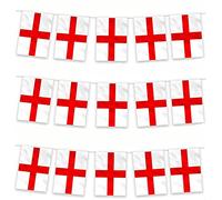 33ft/10m Fabric St Georges England English Bunting Polyester Banner 30 Flags For Street Party Football Rugby Cricket Day World Cup Decoration Support