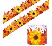 33ft Autumn Harvest Border, Sunflower & Maple Leaf Trim, Fall Decor for Classrooms, Offices & Thanksgiving Parties