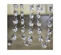 33FT Clear Crystal Glass Garland Strands,Hanging Chandelier Bead Chain,Hanging Ornament String Decorations for Centerpiece,Christmas Tree,Wedding, Party,Celebration