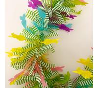 33Ft Easter Tinsel Garland Decorations Colorful Bunny Tinsel Twist Garland with Confetti Bunny Carrot Designs Spring Pastel Hanging Tinsel Decor for Tree Baskets Mantel Parade Floats Ornaments