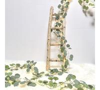 33Ft Eucalyptus Garland with 100 LED Fairy String Lights, Eucalyptus Vine Artificial Ivy Leaf Garland Fake Green Leaves Hanging Vine Decoration for Indoor, Outdoor, Kitchen, Garden, Office, Wedding