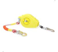 33FT RTOVZON Self Retracting Lifeline, Fall Arrest Fall Protection Dual Alloy Steel Hook Steel Wire Rope Heavy Duty Retractable Lanyard, Roofing Lifeline, SRL, Safety Lanyard