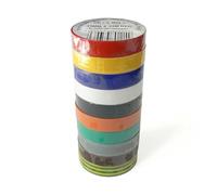 33m x 19mm 10 Rolls Multi Pack of PVC Electrical Insulation Tape, Premium Multi-Colour Mixed 10 Rolls