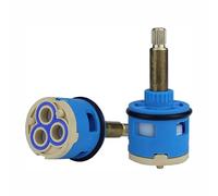 33mm Ceramic Tap Cartridge, Shower Faucet Cartridge Replacement Brass Shower Cartridge 3-Way Panel Diverter Cartridges Ceramic of Valve (33-68MM)