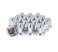 33mm Chrome Lug Nut Covers Push On 2.4", ABS Chrome Plastic Push-on Bullet Flanged Lug Nut Covers for Semi Trucks (20)