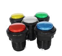 33mm Push Button LED Illuminated With Microswitch For DIY Arcade Game Machine Parts DC12V Light Switch 6Pcs(Green)