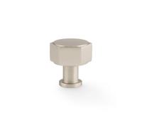 33mm Satin Nickel Hexagon Cabinet Knob Grey Kitchen Cupboard Door Drawer Pull Handle Wardrobe Furniture Replacement