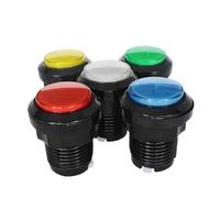 33MM Small round black side with light button game machine accessories premium game machine button switch IDGTTLDF(Blue LED with 2-Pin)