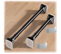 33mm Tension Spring Curtain Rod For Window,16-196 In Expandable Shower Curtain Rods No Drill,Adjustable Shower Rack Telescopic Rod,Closet Pole,Divider,Laundry Room,With Card Tray(Black,50-75cm)