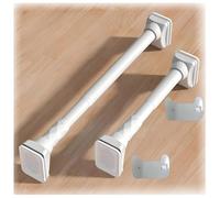 33mm Tension Spring Curtain Rod For Window,16-196 In Expandable Shower Curtain Rods No Drill,Adjustable Shower Rack Telescopic Rod,Closet Pole,Divider,Laundry Room,With Card Tray(White,50-75cm)