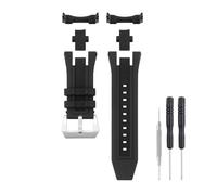 33mm Watch Band Compatible with Invicta, Soft Silicone Rubber Replacement Wrist Strap for Invicta Subaqua Noma V Noma 5 Watch Straps (Black + Silver Buckle), 26x33mm