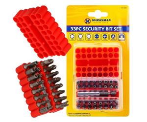 33Pc Screwdriver Bit Set - Tamperproof, Torx, Metric Hex, Triwig, Spanner, Torq | Ideal for Fasteners, Electric & Mechanical Equipment | Long Life & Reliable, Robust, Repair, Maintenance,