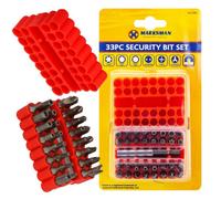 33Pc Tamperproof Bit Set Screwdriver Torx Hex Security Magnetic Holder Star 25mm