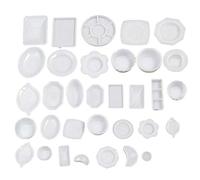 33Pcs 1:12 Dollhouse Miniature Kitchen Tableware Reusable Plastic Mini Plate Dishes Set Thanksgiving High
