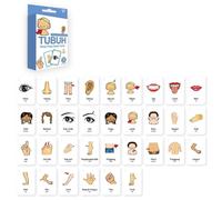 33Pcs Bilingual Language Flashcards For Kids Indonesian English Animal Words Fun Learning Tool Home Or