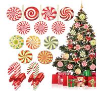 33pcs Candy Cane Christmas Tree Ornaments - Colorful Candy Decor for Tree, New Year Party