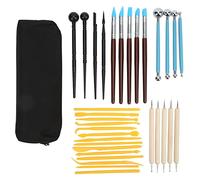 33pcs Clay Sculpting Tools Kit, Modeling Clay Tools Set with Ball Stylus Silicone Pen Carving Knife, Portable Storage Bag for Pottery Sculpture Craft DIY Projects