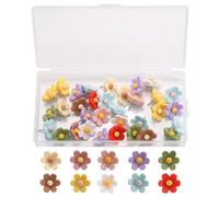 33pcs colorful, cute flower-pattern pushpins-floral thumb tacks for cork boards-ideal for notice and bulletin displays, wall charts, posters, photos, and decorative mounting.