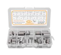 33PCS M8x1.25 Threaded Insert Assortment Kit, Stainless Steel Thread Repair Inserts, Self - Tapping Thread Reducer Nut Sleeves for Wood Furniture and Drawer Pulls