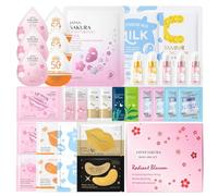 33Pcs Pamper Gifts for Women, Skincare Set for Teenage Girls, Skin Care Sets & Kits with Cleanser, Sunscreen, Lip Mask, Eye Masks for Puffy Eyes, Face Mask, Face Serum, Face Cream,Hydrating&Nourishing