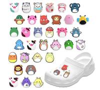 33PCS Shoe Charms for Crocs, Cute Cartoon PVC Clog Decorations for Girls Boys Kids, Waterproof Shoe Accessories for DIY, Birthday Party Favors & Gifts