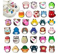 33pcs Shoe Charms for Crocs,Shoes Charms Set Squishmallow Charm for Croc Clog Decoration Cartoon Anime Shoe Accessories,WaterProof Pins PVC Charm Gifts