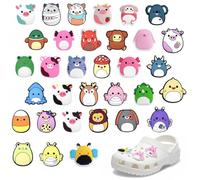 33Pcs Shoe Charms for Kids,PVC Shoe Accessories for Croc Charms Stitch Decorations for Kids,Durable Waterproof Different Shape of Cartoon Cute Mini Animal Shoes Decor for Sandals Bags Wristbands Party