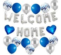 33PCS Welcome Home Decorations Foil Welcome Home Balloon Banner Confetti Balloons Welcome Back Garland Sign for Homecoming Return Baby Shower Party Decor Supplies（Silver）