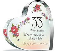 33rd Anniversary Acrylic Heart Plaque for Wife or Husband, 33 Years Married