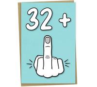 33rd Birthday Card, 32 + 1, Funny Birthday Card for 33 Year Old Women or Men, A5